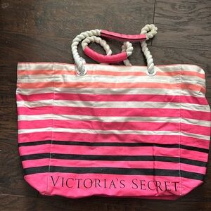Victoria’s Secret pink ombré canvas beach tote